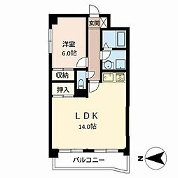 グランドール大池 1LDKの間取図画像
