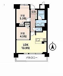 セリシール夙川苦楽園 2LDKの間取図画像