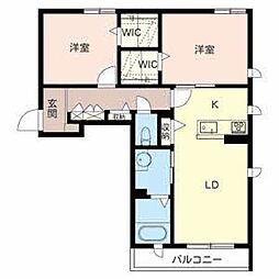 シャーメゾンレグルス 2LDKの間取図画像