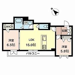 シャーメゾンエクラージュ 2LDKの間取図画像
