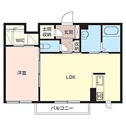 シャーメゾン八重桜 1LDKの間取図画像
