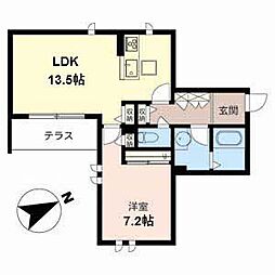 シャーメゾン津久野2 1LDKの間取図画像