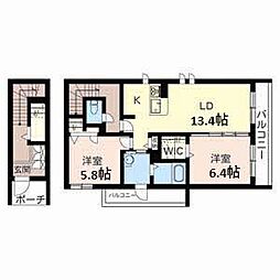 シャーメゾンMaki 2LDKの間取図画像