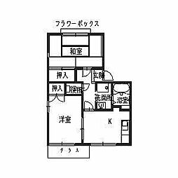 エクセルコート安倉 2Kの間取図画像