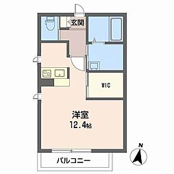 ラフィネハナA棟 ワンルームの間取図画像
