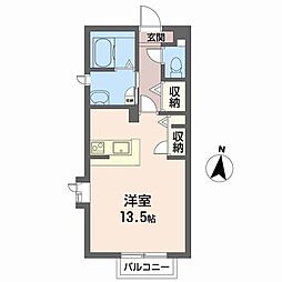 谷上平和荘 ワンルームの間取図画像