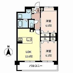 N'spinecourt 2LDKの間取図画像