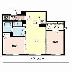セルディーナ箕面 0305 3階2LDKの間取り
