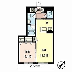 ルボワヴェール 1LDKの間取図画像