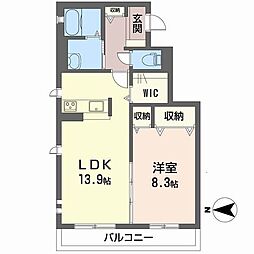 ベレオ華 1LDKの間取図画像