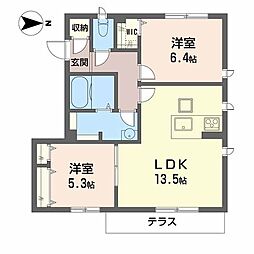 シャーメゾンナカノ 2LDKの間取図画像