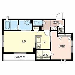 フィオーレタケシマ 1LDKの間取図画像