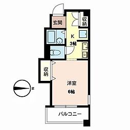 モダニティ塚本 1Kの間取図画像