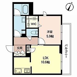 ルヴニール2 1LDKの間取図画像