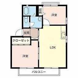 プロシードA 1LDKの間取図画像