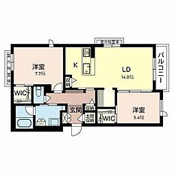 ＢＥＬＣＨＩＣ千里山 0202 2階2LDKの間取り