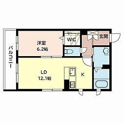 カーサフェリーチェ南桜塚 1LDKの間取図画像