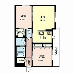 シャーメゾン太成 2LDKの間取図画像