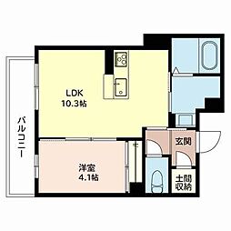 シャーメゾングラース 1LDKの間取図画像