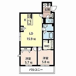 シャーメゾン四季彩 2LDKの間取図画像