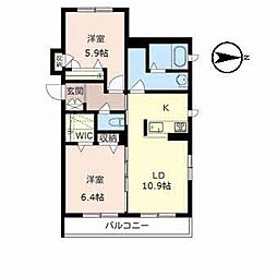 シャーメゾン南茨木 2LDKの間取図画像
