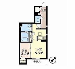 ドルチェ片山 1LDKの間取図画像