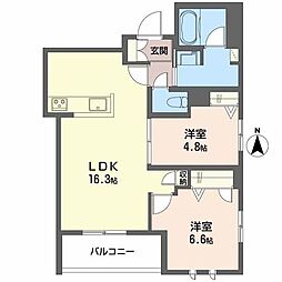 レジデンス茨木春日 2LDKの間取図画像
