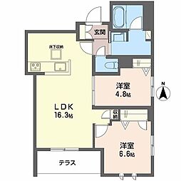 レジデンス茨木春日 2LDKの間取図画像