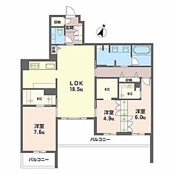 ミュリエル箕面 3LDKの間取図画像