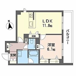 スカイ ウィング 1LDKの間取図画像