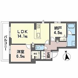 スカイ ウィング 1SLDKの間取図画像