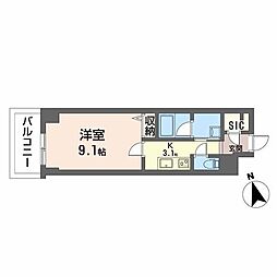 サンエール南堀江 1Kの間取図画像