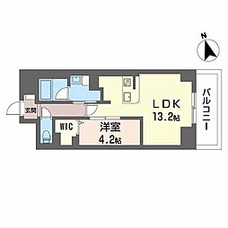 サンエール南堀江 1LDKの間取図画像