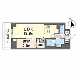 サンエール南堀江 1LDKの間取図画像