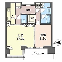 グラングリーン大阪 THE NORTH RESIDENCE 1LDKの間取図画像