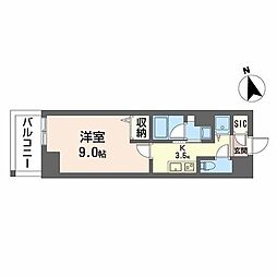 サンエール南堀江 1Kの間取図画像