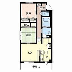 フラワーガーデンイースト 1SLDKの間取図画像