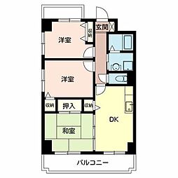 メディオグリシーナエフ 3DKの間取図画像