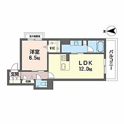 シャーメゾン東雲 1LDKの間取図画像