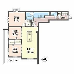 シャーメゾン東雲 3LDKの間取図画像