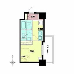 セルン新町 1Kの間取図画像