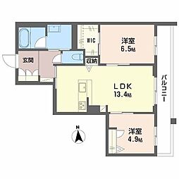 シャルール メゾン 2LDKの間取図画像
