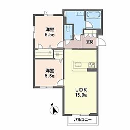 ルチード 三国ヶ丘 みらいエコ 2LDKの間取図画像