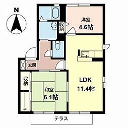 グリーン・ヒルズ深井北町 2LDKの間取図画像