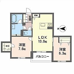 シャーメゾン セレーナ ヴィラ 2LDKの間取図画像