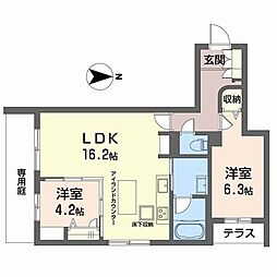 パークテラス 2LDKの間取図画像