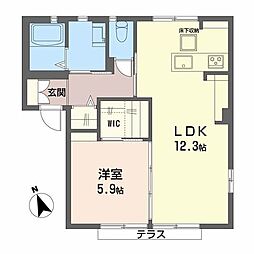 ラ・サルデーヌ 1LDKの間取図画像