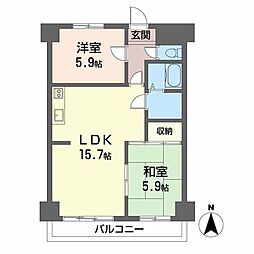 エレナ和歌浦 2LDKの間取図画像