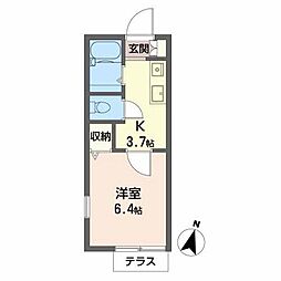 ドミール・ほづみ 1Kの間取図画像
