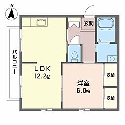 ディアス篠原 1LDKの間取図画像